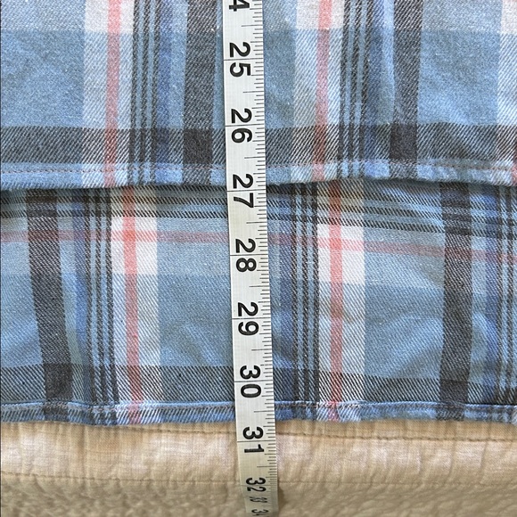 FP Sunday morning, sleep shirt, light blue flannel pop over polo collared top S - Picture 14 of 15